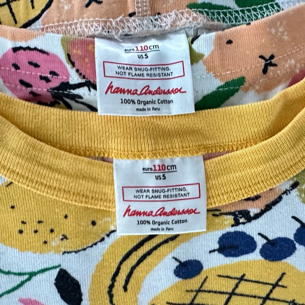 Hanna Andersson Fruit Print Kids Pajama Set - Yellow and Red - Picture 6 of 6